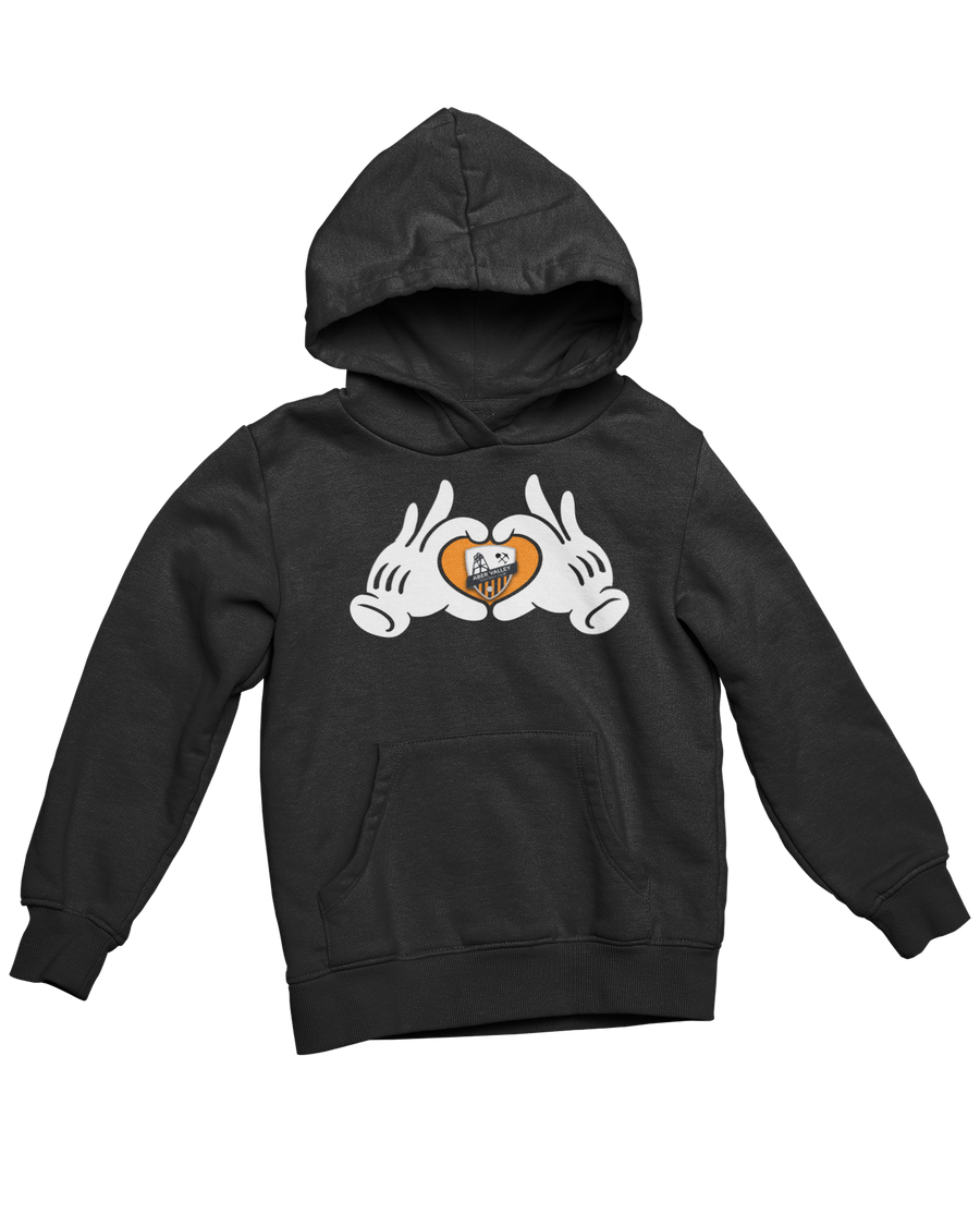 Aber Valley Cartoon Hands Love Heart Hoodie For Adults & kids