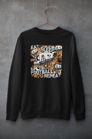 Aber Valley Eat Sleep Football Repeat Sweatshirt For Adults & kids