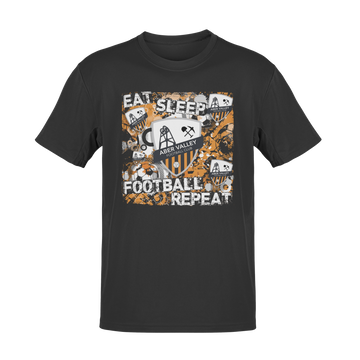 Aber Valley Eat Sleep Football Repeat T-Shirt For Adults, kids & Babies