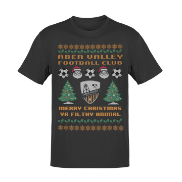 Aber Valley Football Club Christmas T-Shirt For Adults, kids & Babies